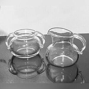 Steuben vintage Creamer and Sugar Bowl Set